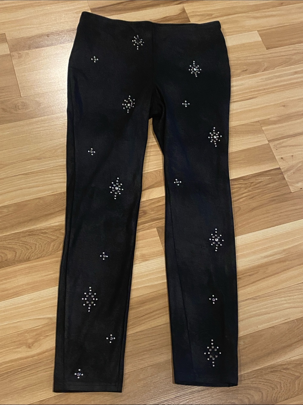 Free People Black Leggings with Sparkling Star Studs. Size SM 26 NWOT
